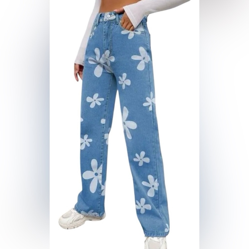 Flying Angel Floral Wide Leg Jeans Women’s 29